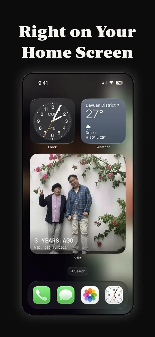 deja's widget on the iPhone Home Screen