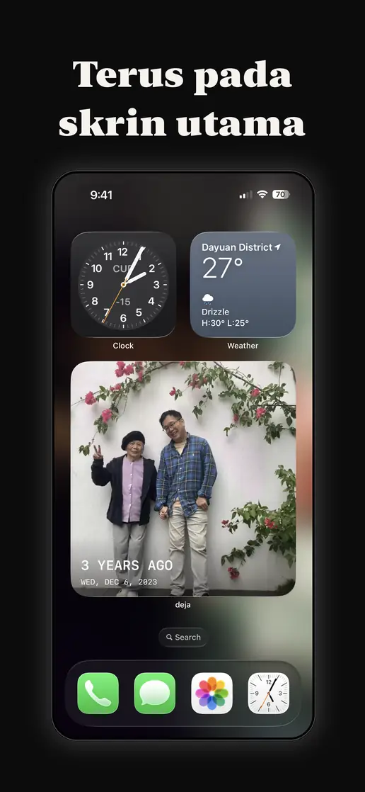 Widget deja pada Skrin Utama iPhone